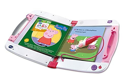 Interactief leerboek met Peppa Pig-thema.