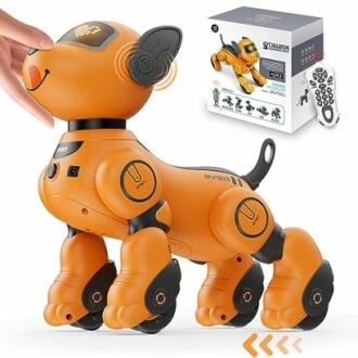 Interactieve oranje robot hond met afstandsbediening