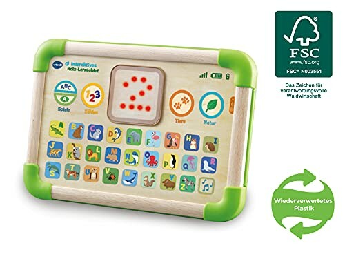 Interactieve houten leertablet voor kinderen