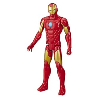 Actiefiguur van Iron Man in rode en gouden pantser.