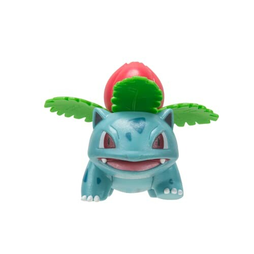 Speelgoedfiguur van Ivysaur met bladeren en bloemknop.