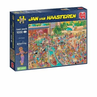 Puzzeldoos van Jan van Haasteren met Efteling-thema, 1000 stukjes.