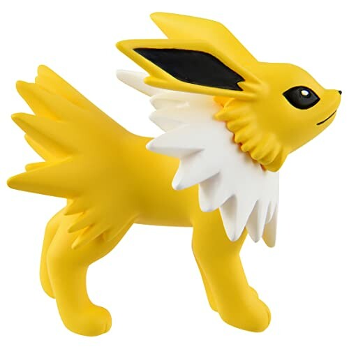 Speelgoedfiguur van Jolteon, een gele en witte Pokémon.