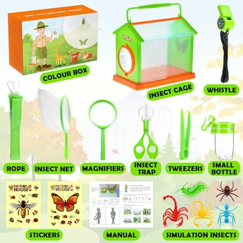 Insectenverkenningsset voor kinderen met speelgoed en accessoires