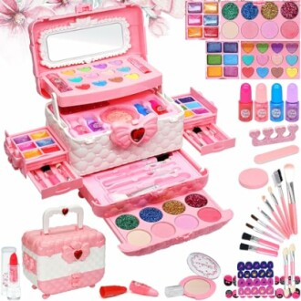 Make-up set voor kinderen met diverse kleuren en accessoires