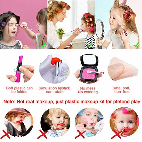 Kinderen spelen met speelgoed make-up set.