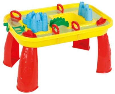 Kindertafel met zand- en waterspeelgoed