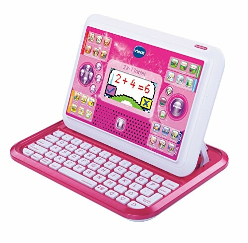 Kindertablet met toetsenbord en educatieve spellen