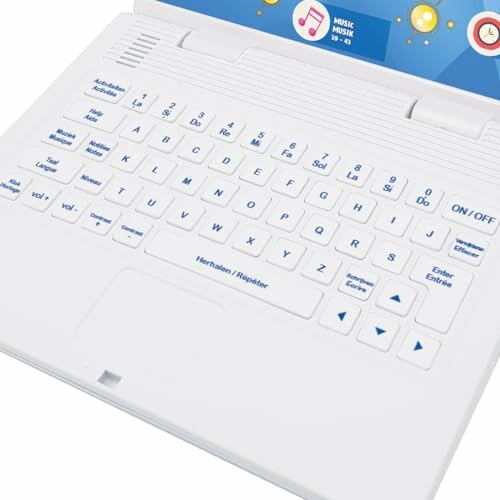 Speelgoedlaptop met toetsenbord voor kinderen.