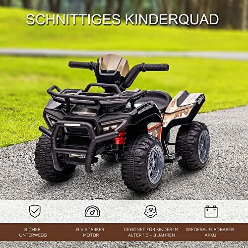 Elektrische kinderquad op het trottoir