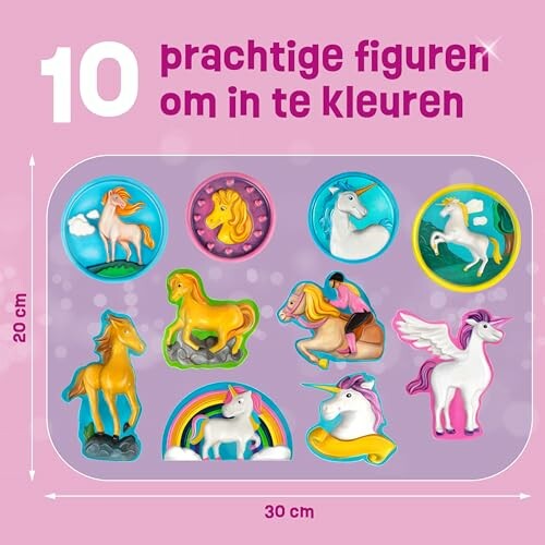 Tien kleurrijke paardfiguren om in te kleuren