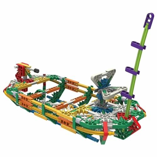 Speelgoedboot gebouwd met K'NEX-stukken