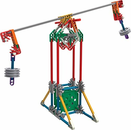 K'NEX bouwset met kabelbaan en gewichten.