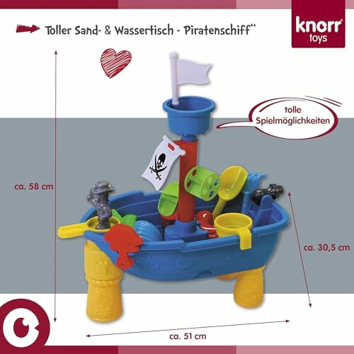 Piraten zand- en watertafel voor kinderen