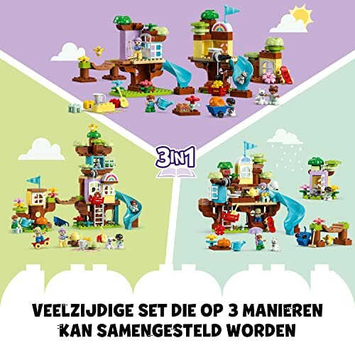 Lego set met drie bouwmogelijkheden voor kinderen.