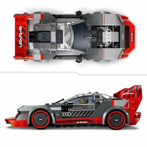 Lego model van een Audi e-tron raceauto