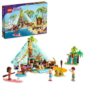 LEGO Friends strand kamperen met tent en minifiguren