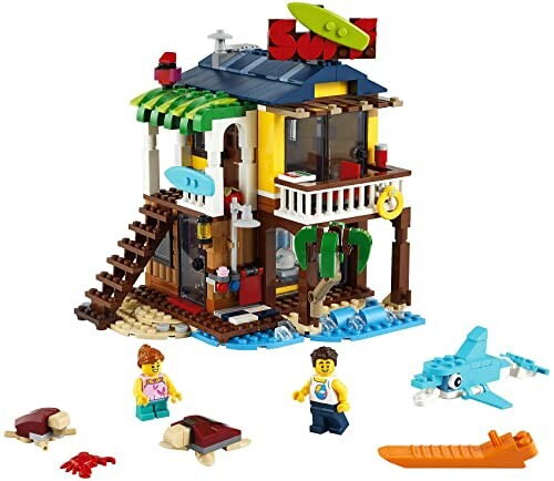 Lego strandhuis met minifiguren en accessoires