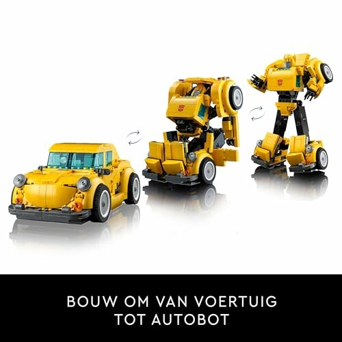 Gele LEGO auto transformeert in robot