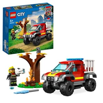 LEGO City brandweerauto met brandweerman en boom.