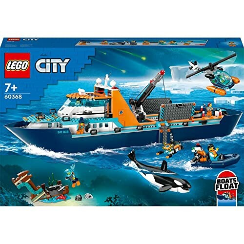 Lego City set met expeditieboot en dieren.