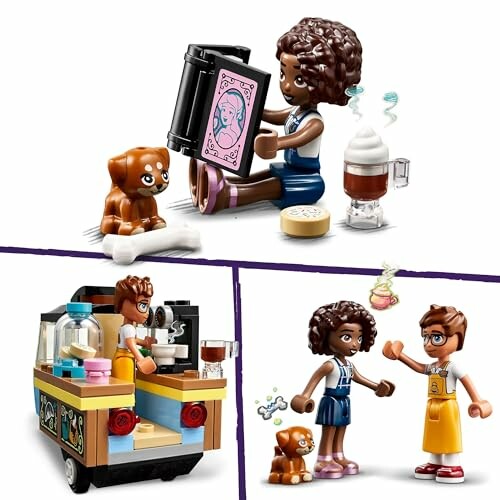 Lego-figuren met koffie en hond