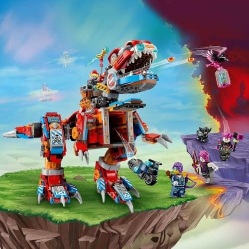 LEGO dinosaurus robot vecht tegen vijanden