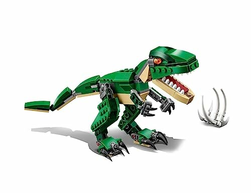 Groene LEGO-dinosaurus met skeletonderdeel