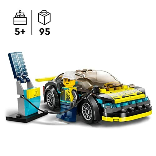 Lego auto met figuur en oplaadstation