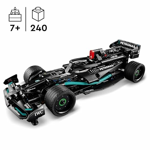 Lego model van een Formule 1 raceauto in zwart en groen