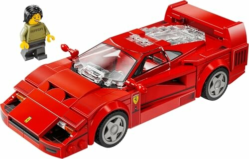 Rode Lego Ferrari auto met figuur