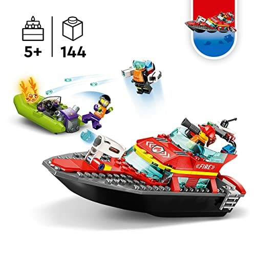 LEGO-brandweerset met reddingsboot en figuren