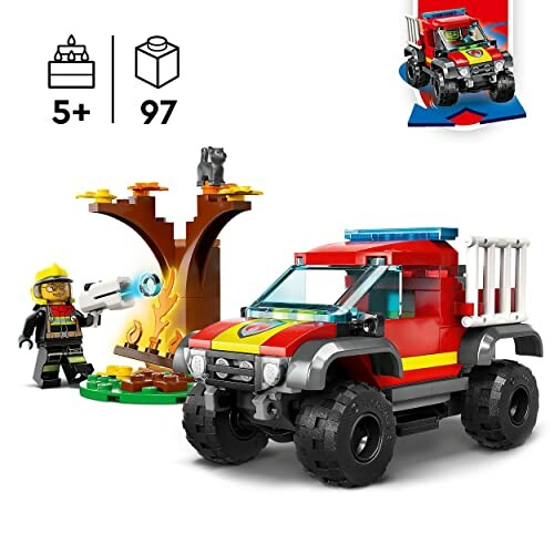 LEGO-brandweerset met brandweerwagen en boom