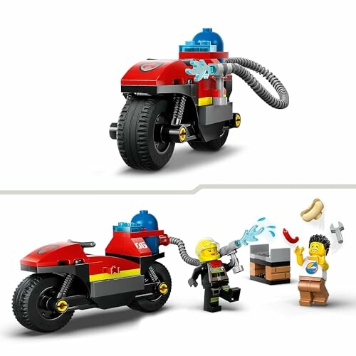 LEGO brandweermotor met brandweerman en accessoires