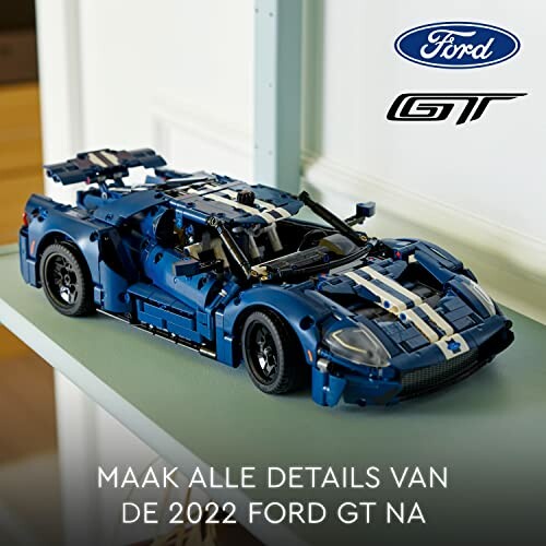 Lego-model van een blauwe Ford GT auto