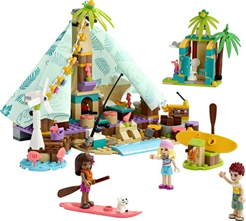 Lego Friends strandkamp set met poppetjes en tent