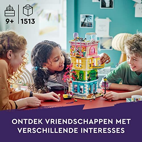 Kinderen spelen met een kleurrijke LEGO-set