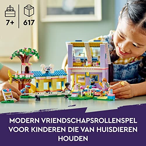 Kinderen spelen met LEGO Friends speelset in huisdieren thema