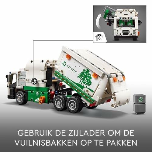 Lego vuilniswagen speelgoed met zijlader.