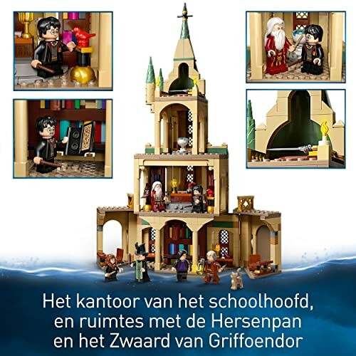 Lego set van het schoolhoofd kantoor met verschillende kamers