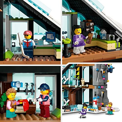 LEGO figuren in huiselijke scènes met meubels en accessoires