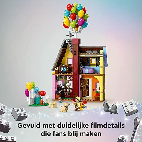 LEGO huis met ballonnen, geïnspireerd door film.