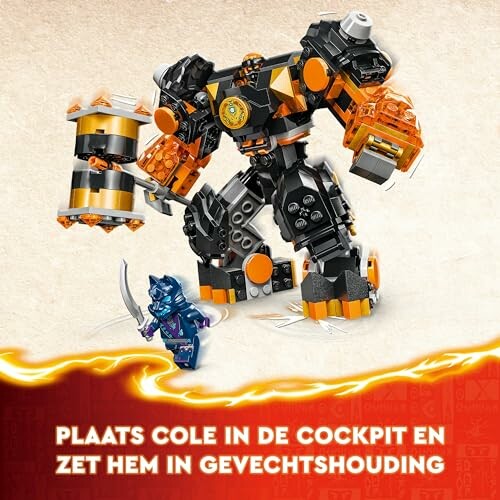 LEGO Ninjago robot en figuur met zwaard.