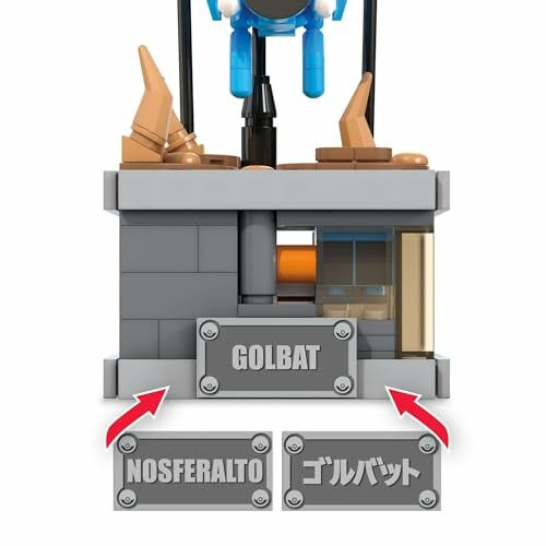 Lego-set van Golbat met details op de basis