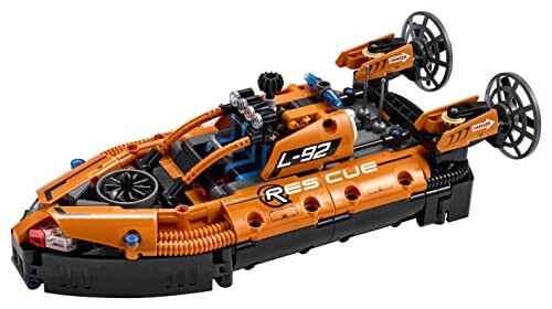 Oranje en zwarte LEGO reddingshovercraft