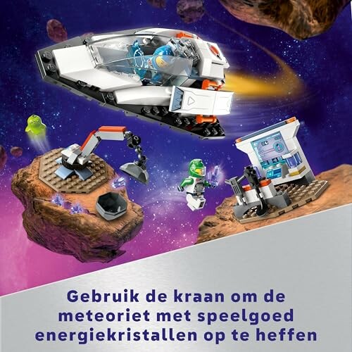 Lego ruimtevaart met astronauten en meteoriet