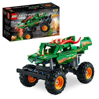 Groene LEGO Technic monstertruck met doos