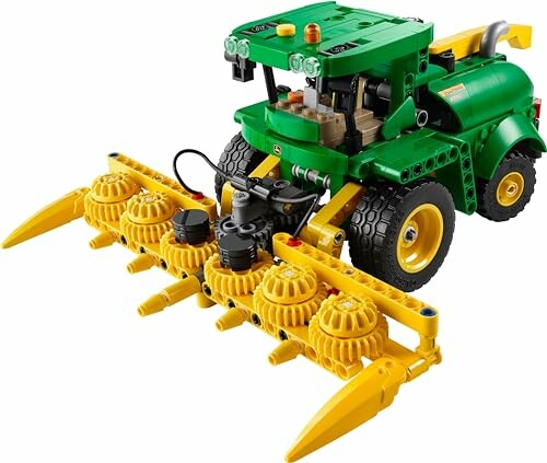 Groene LEGO-tractor met gele onderdelen