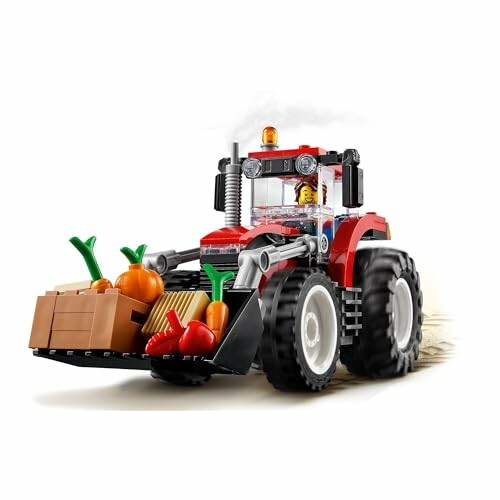 Lego-tractor met boer en groentenbak