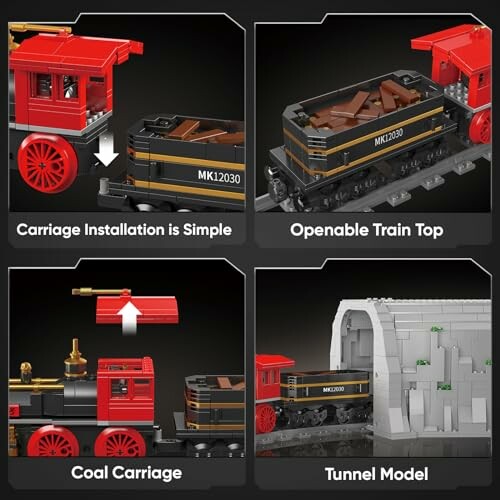 Lego treinset met eenvoudige installatie en open dak